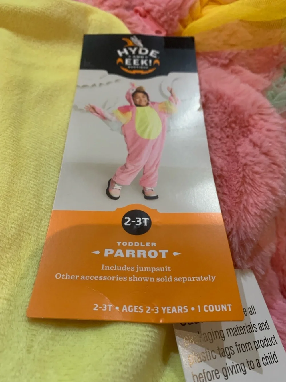 Hyde & EEK! Boutique Toddler Parrot Halloween Costume Jumpsuit in pink. - Picture 8 of 8